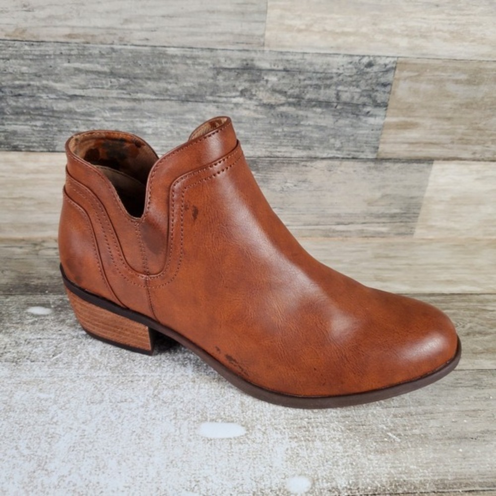 B.O.C Born Concept Lena Womens Bootie Sz 5 M Brown Casual Side Zip Boots Booties